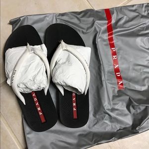 Prada Flip Flops White